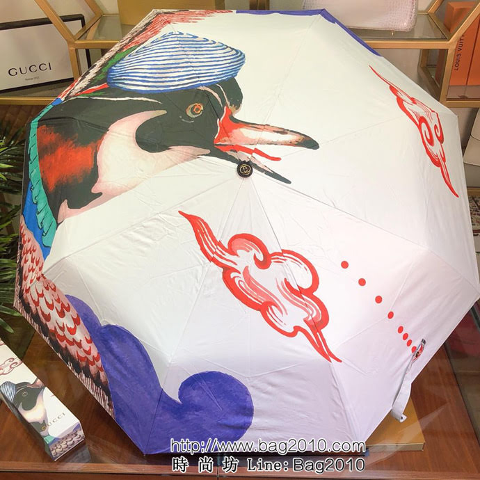 GUCCI古馳 最新火爆單品 極品G家自動傘 古奇天鵝圖案 防雨防紫外線隔熱傘  sll1021